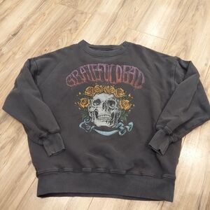 AEO Grateful Dead Sweatshirt Unisex Sz XS Rose Skeleton Crewneck Pullover Band